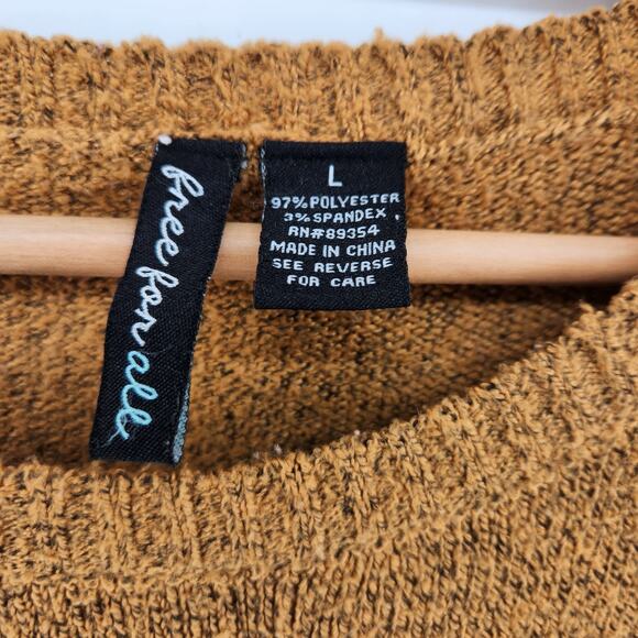Free For All Women's Large Tunic Sweater Long Sleeve Pullover Copper Rust Brown - Picture 3 of 5